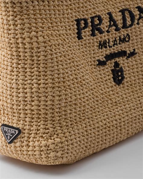 prada raffia tote bag crochet pattern|Prada canvas tote large.